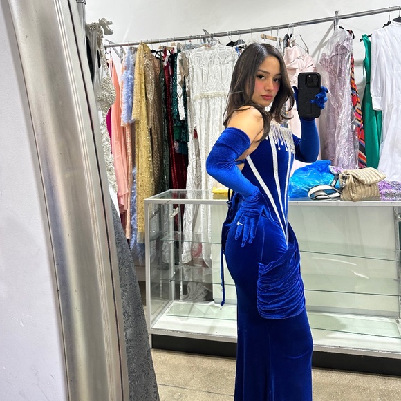 Heiress Royal Blue Corset Gown - Picture 3 of 3